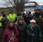 Salford Big Orange Bus Anti-Fracking Blockade 